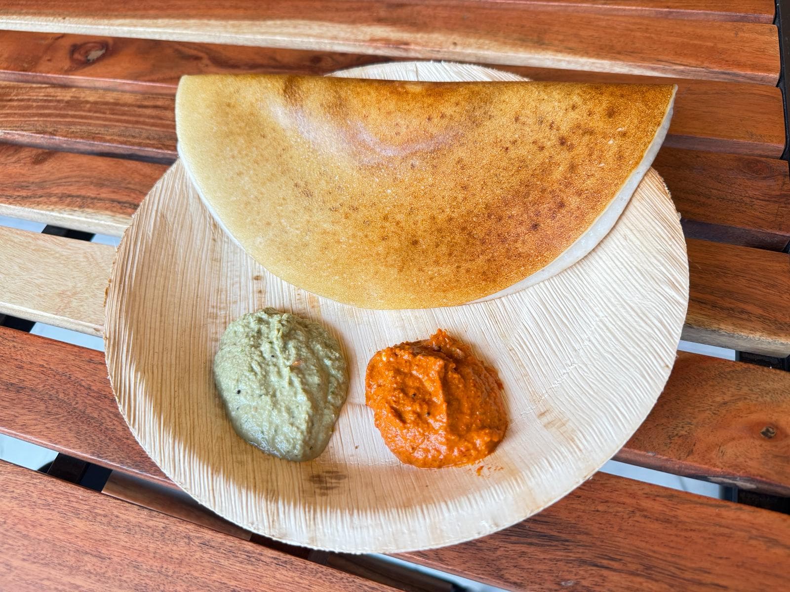 Crispy golden dosa freshly made at Nuvana